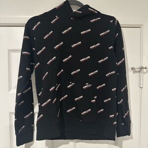 Kirkland Signature AOP Black Hoodie EUC. Kids size L